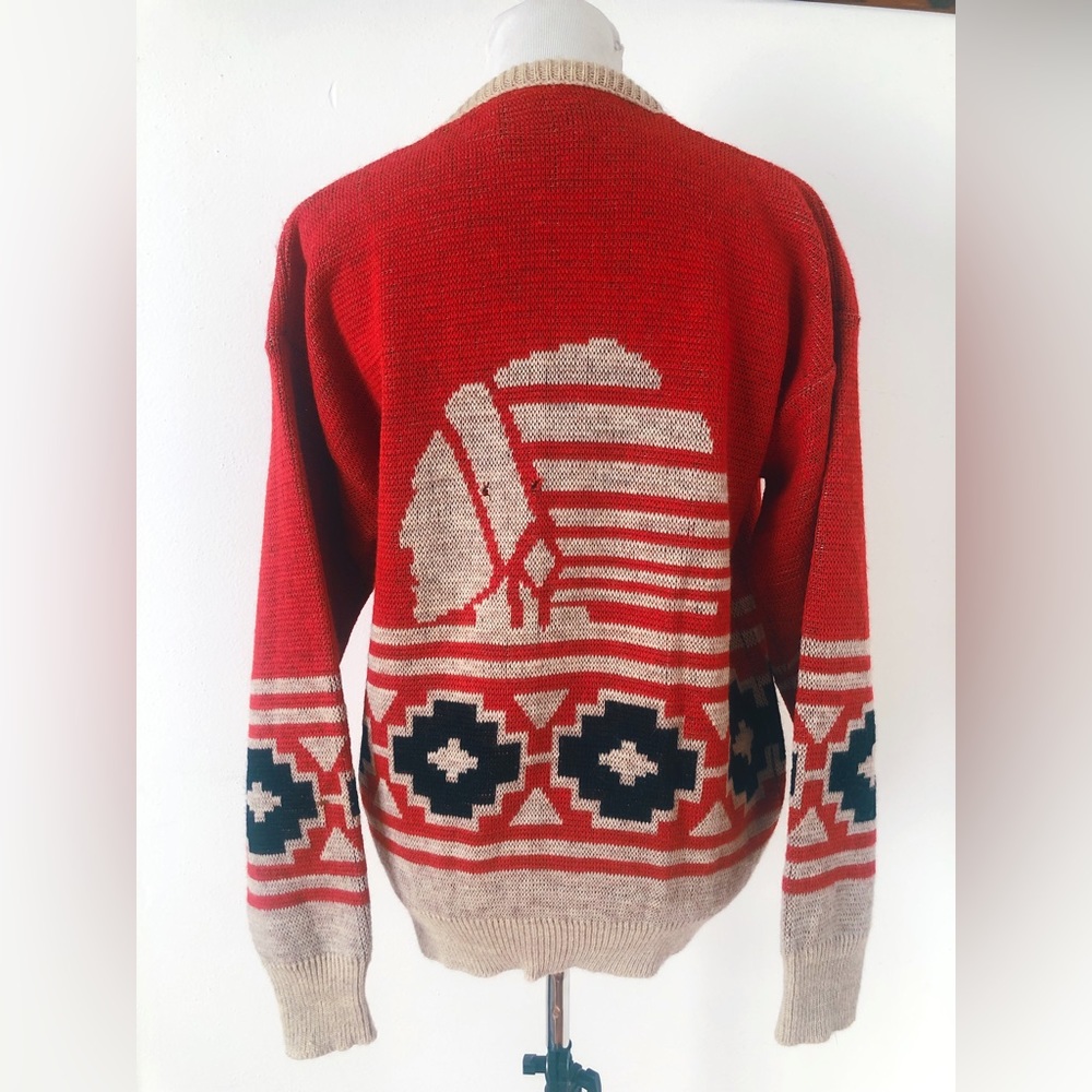 Vintage 70s 80s RARE Pendleton Wool Sweater with Western Motif - Picture 11 of 12